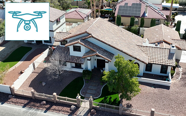 Still image of a drone video over a property