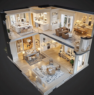 Image of 3d rendering of a property